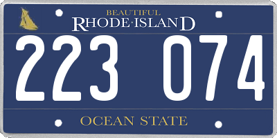 RI license plate 223074