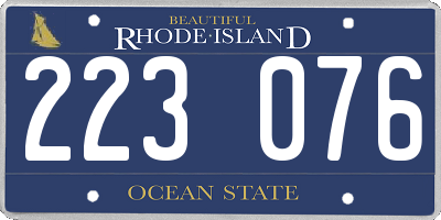 RI license plate 223076