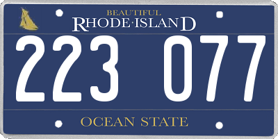 RI license plate 223077