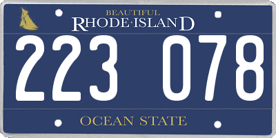 RI license plate 223078