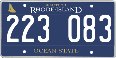 RI license plate 223083