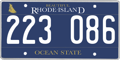 RI license plate 223086