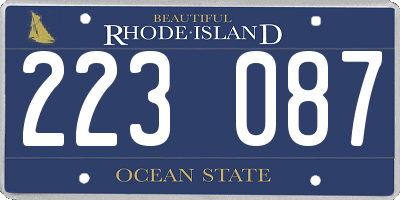RI license plate 223087