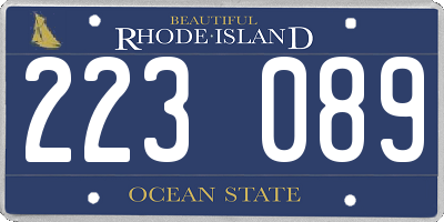 RI license plate 223089