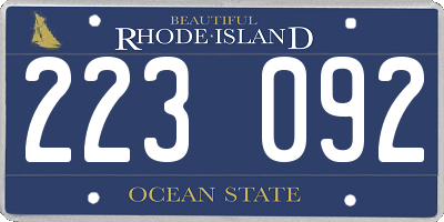 RI license plate 223092
