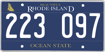 RI license plate 223097
