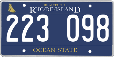 RI license plate 223098