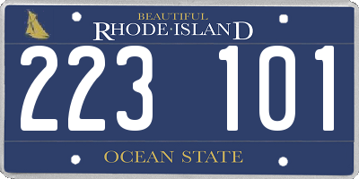 RI license plate 223101