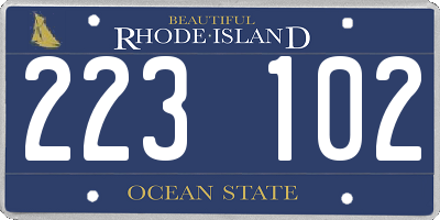RI license plate 223102