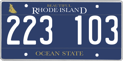 RI license plate 223103