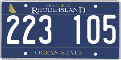RI license plate 223105