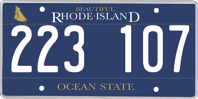 RI license plate 223107