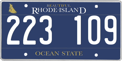 RI license plate 223109