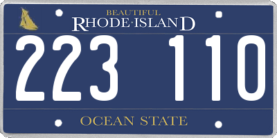 RI license plate 223110