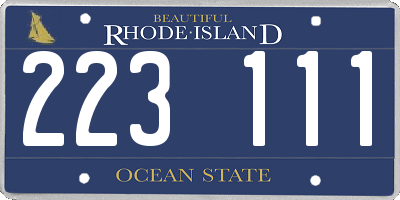 RI license plate 223111