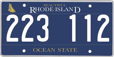 RI license plate 223112