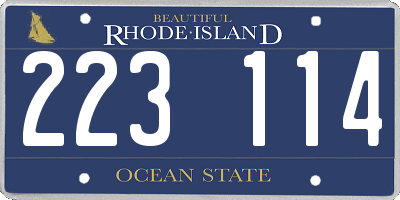 RI license plate 223114