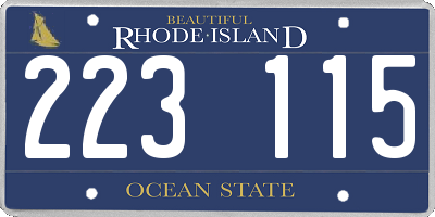 RI license plate 223115