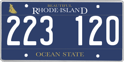 RI license plate 223120