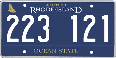 RI license plate 223121