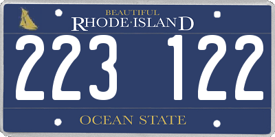 RI license plate 223122