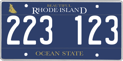 RI license plate 223123