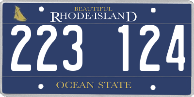 RI license plate 223124