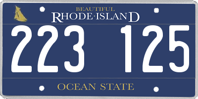 RI license plate 223125