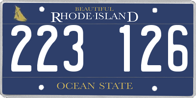 RI license plate 223126