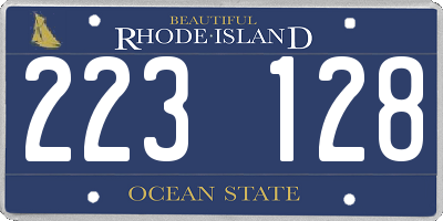 RI license plate 223128