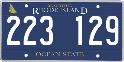 RI license plate 223129