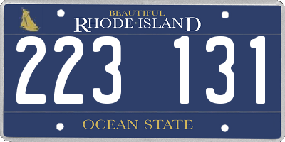 RI license plate 223131