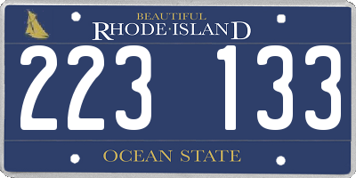 RI license plate 223133