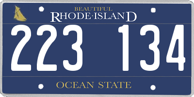 RI license plate 223134