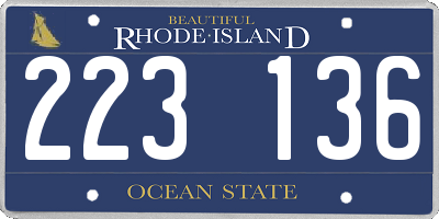 RI license plate 223136