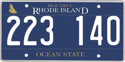 RI license plate 223140