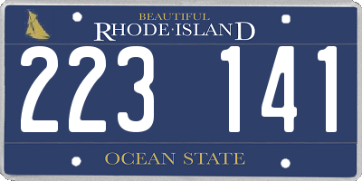 RI license plate 223141