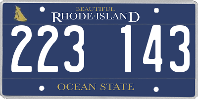 RI license plate 223143