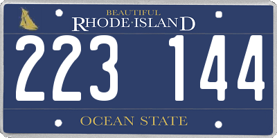 RI license plate 223144