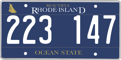 RI license plate 223147