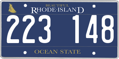 RI license plate 223148