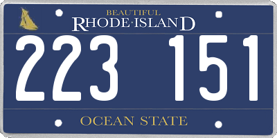 RI license plate 223151