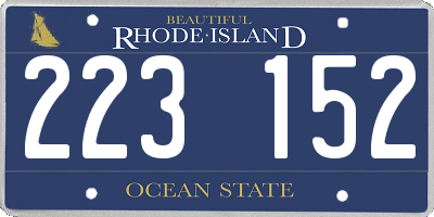 RI license plate 223152