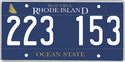 RI license plate 223153