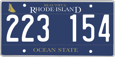 RI license plate 223154