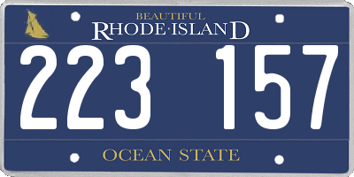 RI license plate 223157