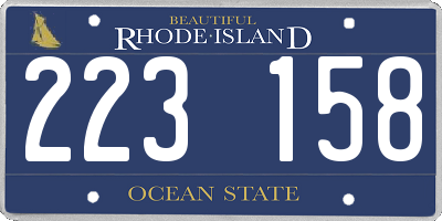 RI license plate 223158