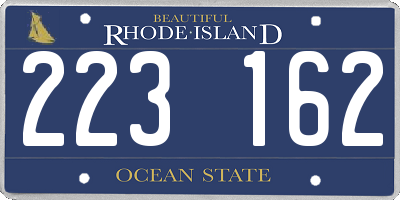 RI license plate 223162