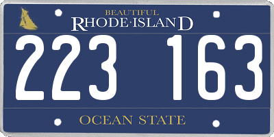 RI license plate 223163