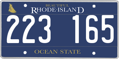 RI license plate 223165